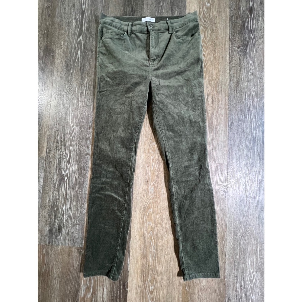 Loft Corduroy Pants Womens 8/29 Olive Green High Waist Skinny 4654
